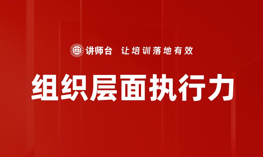 组织层面执行力