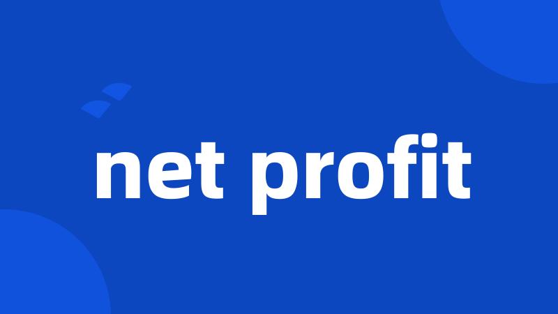 net profit