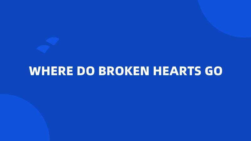 WHERE DO BROKEN HEARTS GO