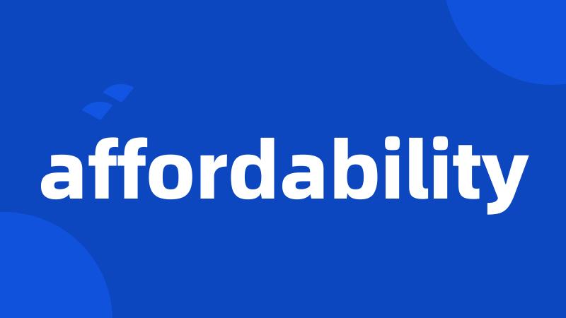 affordability