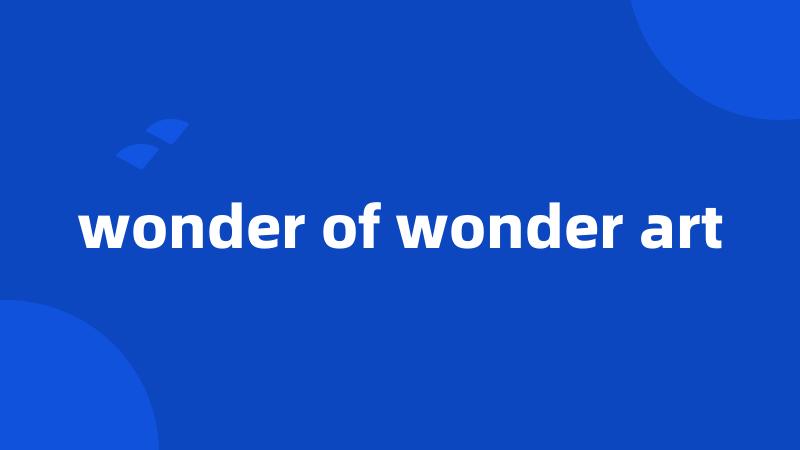 wonder of wonder art