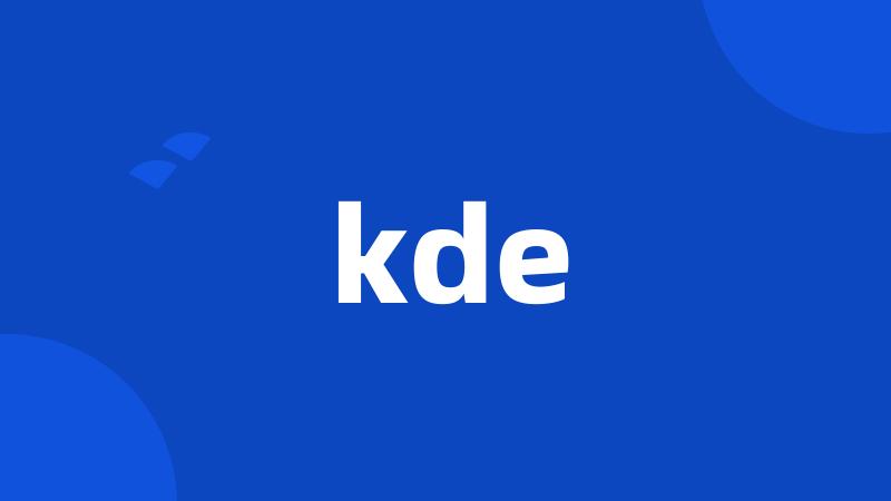 kde