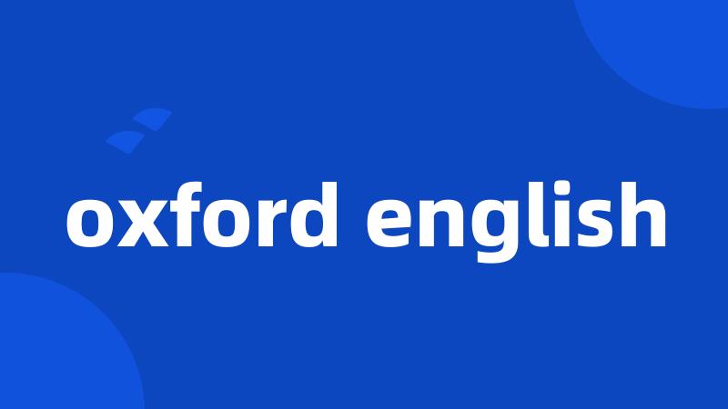 oxford english