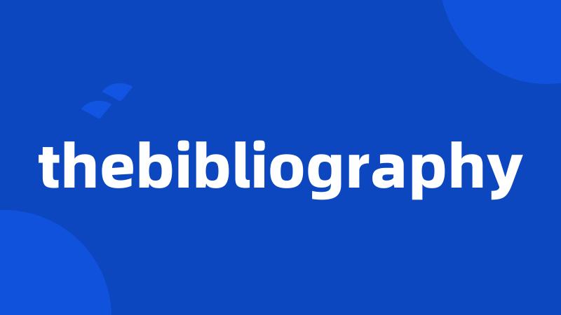 thebibliography