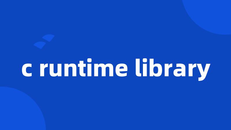 c runtime library