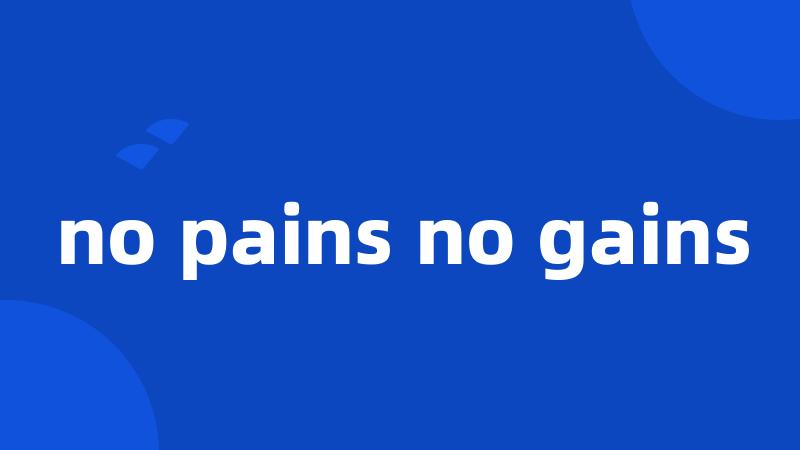 no pains no gains