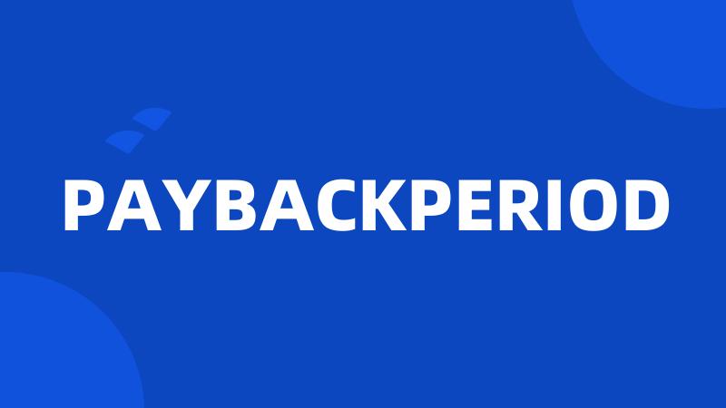 PAYBACKPERIOD