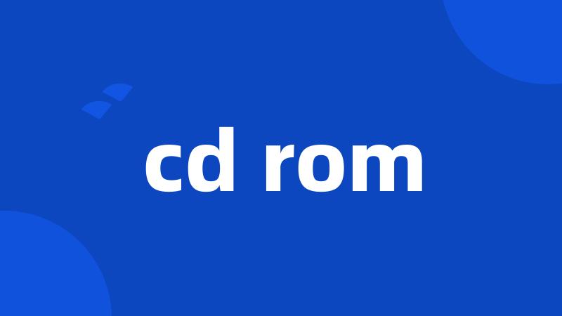 cd rom