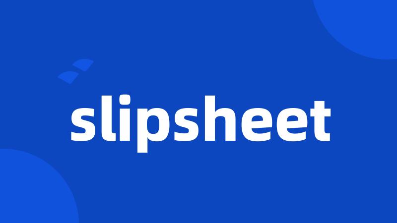 slipsheet