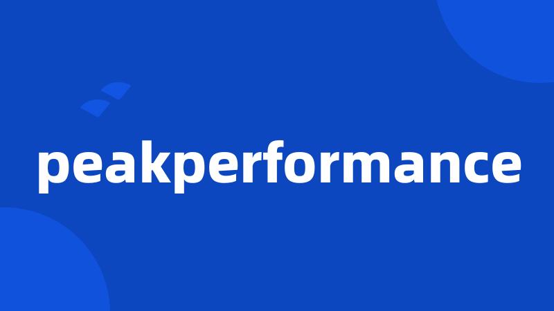 peakperformance