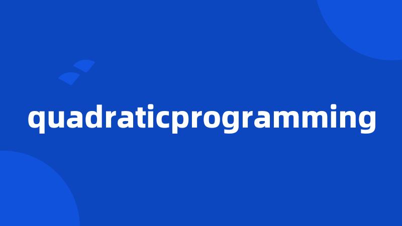 quadraticprogramming