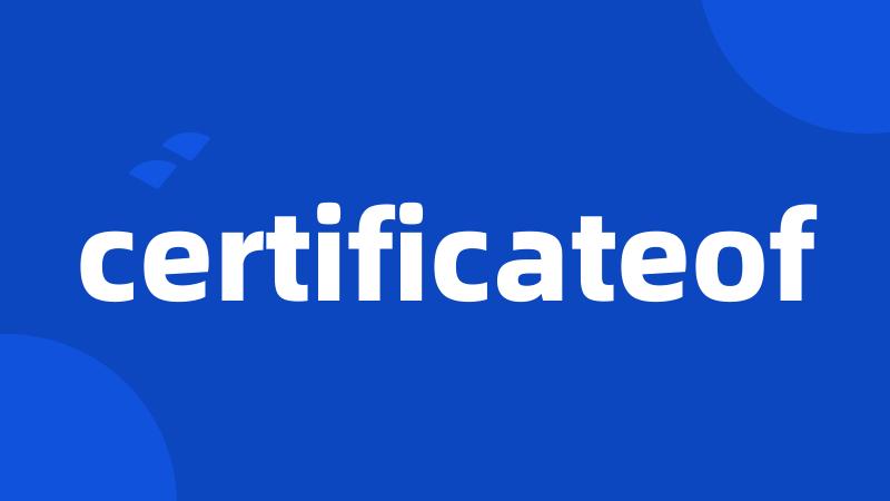 certificateof