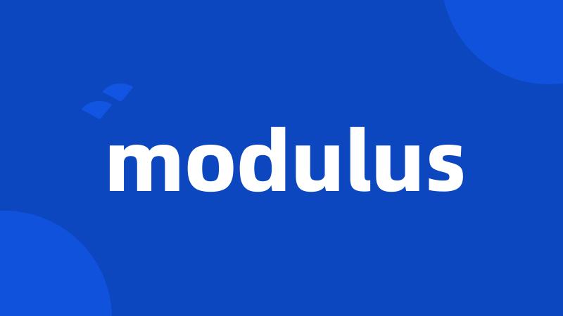 modulus