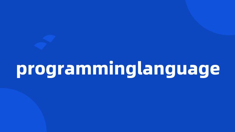 programminglanguage