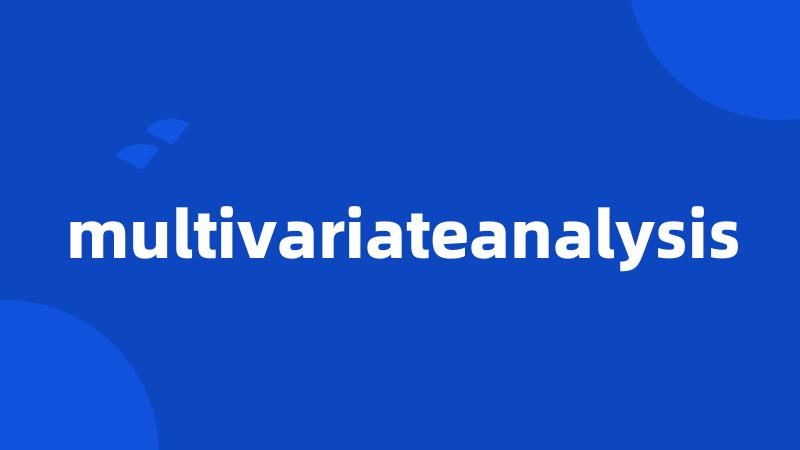 multivariateanalysis