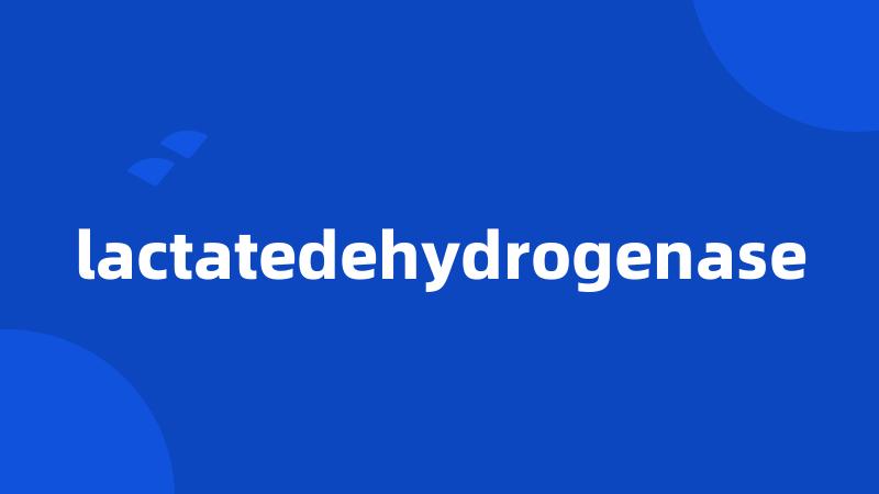 lactatedehydrogenase