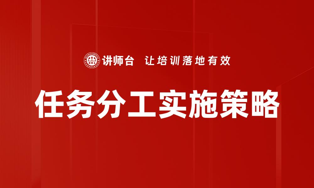 任务分工实施策略