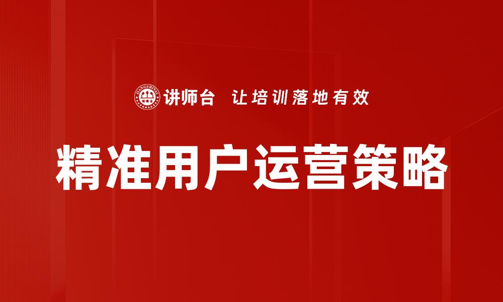文章精准用户运营助力企业增长新策略解析的缩略图