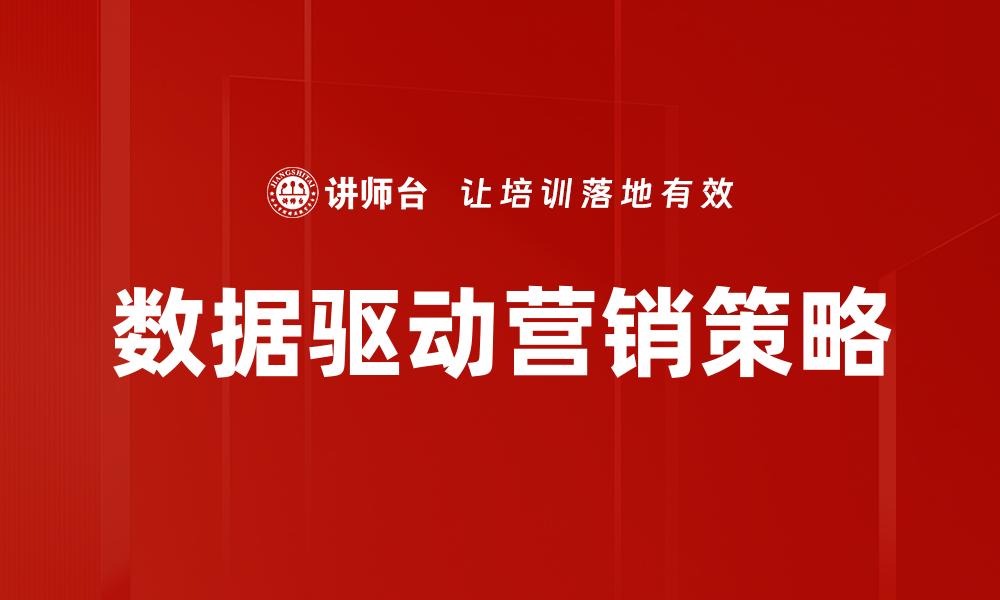 文章数据驱动营销：提升品牌竞争力的关键策略的缩略图