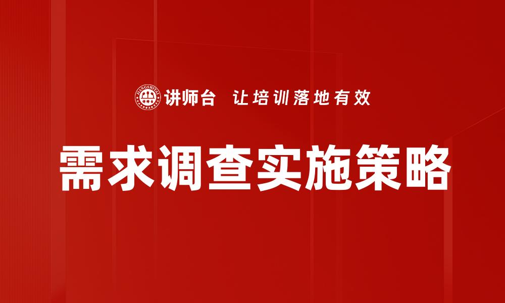 需求调查实施策略