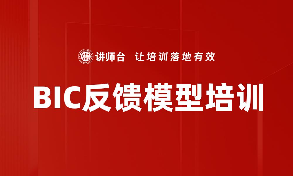 文章BIC反馈模型培训的缩略图