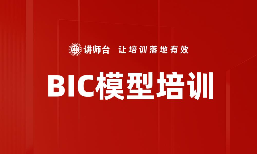 文章BIC模型培训的缩略图
