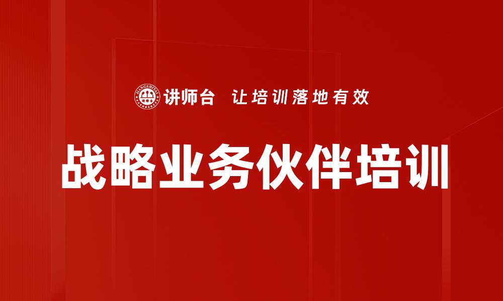 战略业务伙伴培训