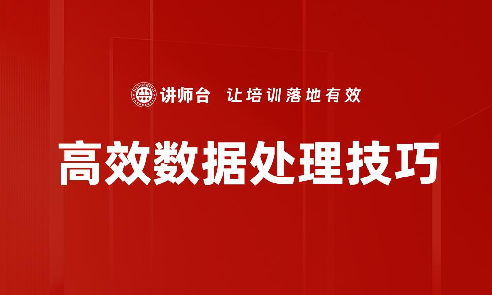 文章高效数据处理技巧的缩略图