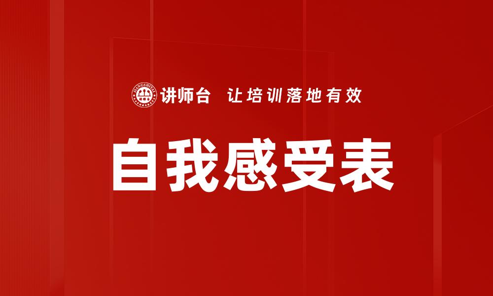 自我感受表