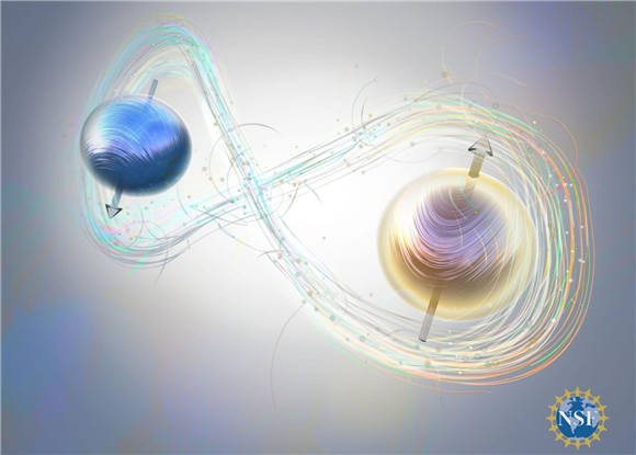 艺术家对量子纠缠的再现图片来源:nsf图片